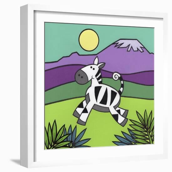 Zebra-Denny Driver-Framed Giclee Print