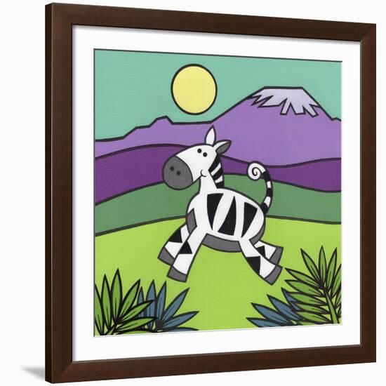 Zebra-Denny Driver-Framed Giclee Print