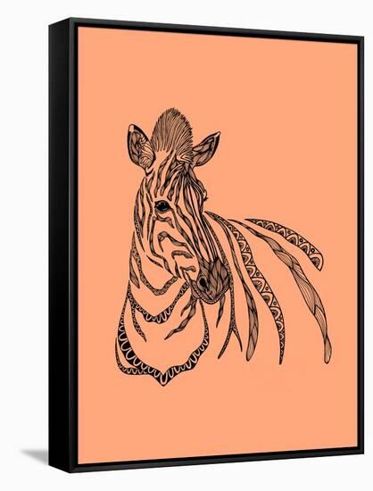Zebra-Drawpaint Illustration-Framed Stretched Canvas