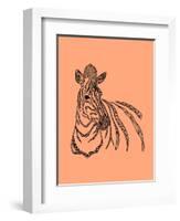 Zebra-Drawpaint Illustration-Framed Premium Giclee Print