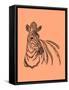 Zebra-Drawpaint Illustration-Framed Stretched Canvas