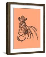 Zebra-Drawpaint Illustration-Framed Giclee Print