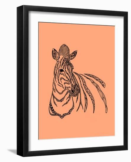 Zebra-Drawpaint Illustration-Framed Giclee Print