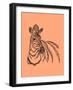 Zebra-Drawpaint Illustration-Framed Giclee Print