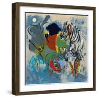 Zebras, 1988-Jane Deakin-Framed Giclee Print