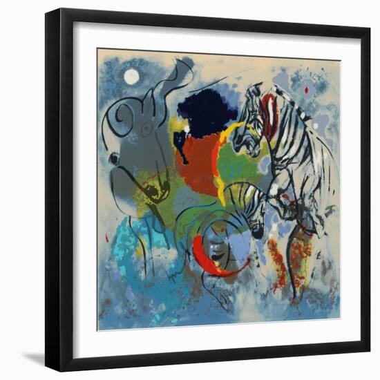 Zebras, 1988-Jane Deakin-Framed Giclee Print