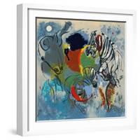 Zebras, 1988-Jane Deakin-Framed Giclee Print