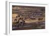 Zebras and Wildebeest Gathered near Water-DLILLC-Framed Photographic Print