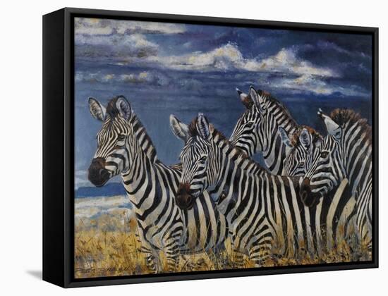Zebras I-Peter Blackwell-Framed Stretched Canvas