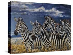 Zebras I-Peter Blackwell-Stretched Canvas