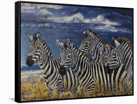 Zebras I-Peter Blackwell-Framed Stretched Canvas
