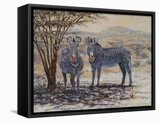 Zebras II-Peter Blackwell-Framed Stretched Canvas