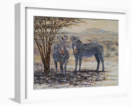 Zebras II-Peter Blackwell-Framed Art Print