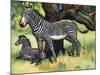 Zebras, Illustration from 'Pads, Paws and Claws', 1924-null-Mounted Giclee Print