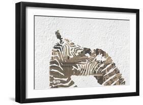 Zebras on White-Whoartnow-Framed Giclee Print