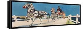 Zebras Pulling a Cart-John Edwin Noble-Framed Stretched Canvas