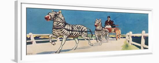 Zebras Pulling a Cart-John Edwin Noble-Framed Giclee Print