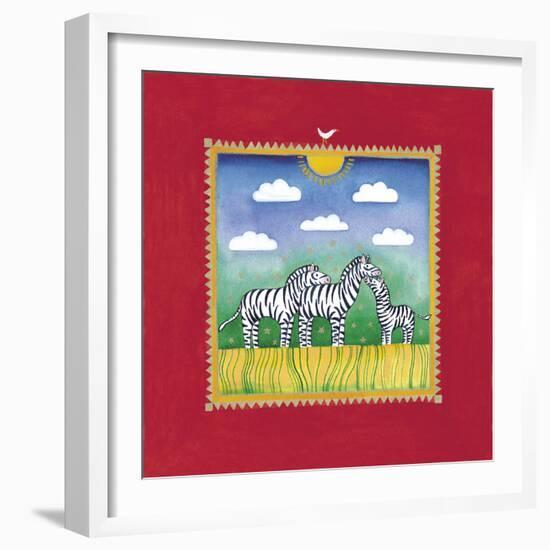 Zebras-Linda Edwards-Framed Giclee Print