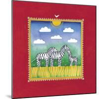 Zebras-Linda Edwards-Mounted Giclee Print