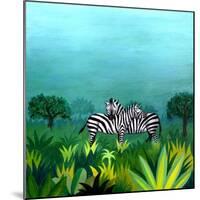 Zebras-null-Mounted Art Print