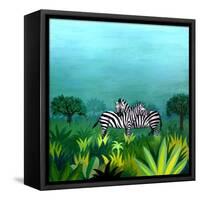 Zebras-null-Framed Stretched Canvas