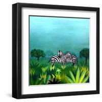 Zebras-null-Framed Art Print