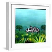 Zebras-null-Framed Art Print