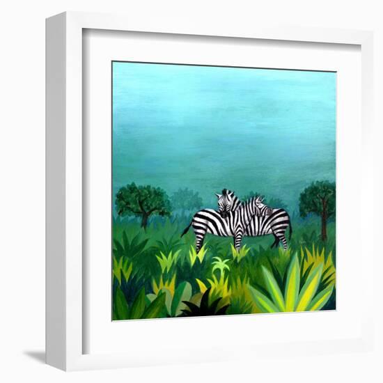 Zebras-null-Framed Art Print