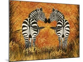 Zebras-Tina Nichols-Mounted Giclee Print