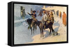 Zebulon Pike Entering Santa Fe, Illustration Published in 'Collier's Weekly', 1906-Frederic Sackrider Remington-Framed Stretched Canvas