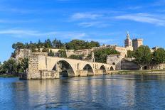Avignon Bridge with Popes Palace, Pont Saint-Benezet, Provence, France-Zechal-Photographic Print