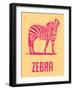 Zeebra Red and yellow-NaxArt-Framed Art Print