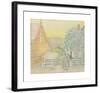 Zeeland Girl Knitting in a Courtyard-Jan Toorop-Framed Premium Giclee Print