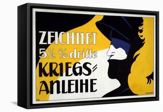 Zeichnet 5 1/2% Dritte Kriegs-Anleihe, Pub. 1917-Heinrich Lefler-Framed Stretched Canvas