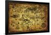 Zelda- Hyrule Map-null-Framed Poster