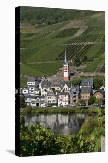 Zell Church on River Mosel, Zell, Rhineland-Palatinate, Germany, Europe-Charles Bowman-Stretched Canvas