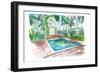 Zen And Serenity Pool In Key West FL-M. Bleichner-Framed Art Print