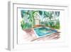 Zen And Serenity Pool In Key West FL-M. Bleichner-Framed Art Print