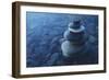 Zen Balance Rocks Pebbles Covered Water Concept-null-Framed Photographic Print