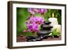 Zen Basalt Stones and Bamboo on the Wood-scorpp-Framed Photographic Print