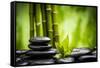 Zen Basalt Stones and Bamboo-scorpp-Framed Stretched Canvas