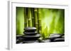 Zen Basalt Stones and Bamboo-scorpp-Framed Photographic Print