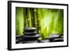 Zen Basalt Stones and Bamboo-scorpp-Framed Photographic Print