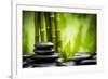 Zen Basalt Stones and Bamboo-scorpp-Framed Photographic Print