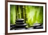 Zen Basalt Stones and Bamboo-scorpp-Framed Photographic Print