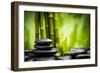 Zen Basalt Stones and Bamboo-scorpp-Framed Photographic Print