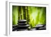 Zen Basalt Stones and Bamboo-scorpp-Framed Photographic Print