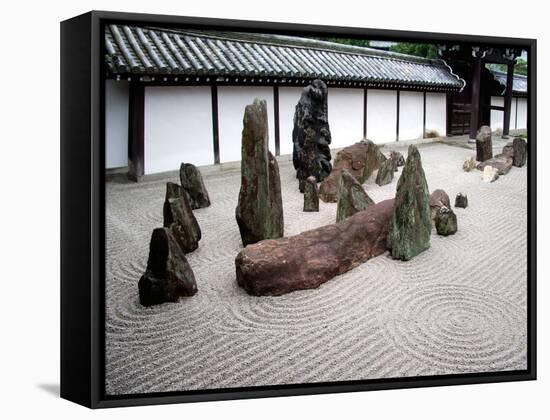 Zen Garden, Kyoto, Japan-Shin Terada-Framed Stretched Canvas