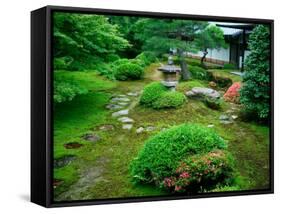 Zen Garden, Kyoto, Japan-Shin Terada-Framed Stretched Canvas