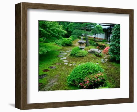 Zen Garden, Kyoto, Japan-Shin Terada-Framed Photographic Print